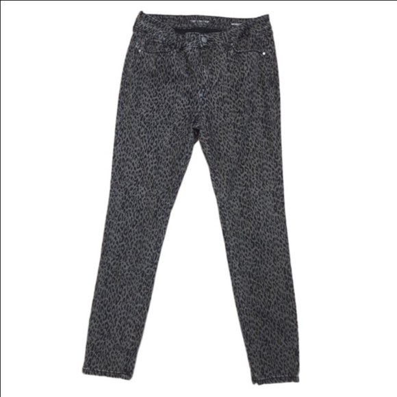 The Limited Denim - The Limited gray black leopard print skinny jeans size 6